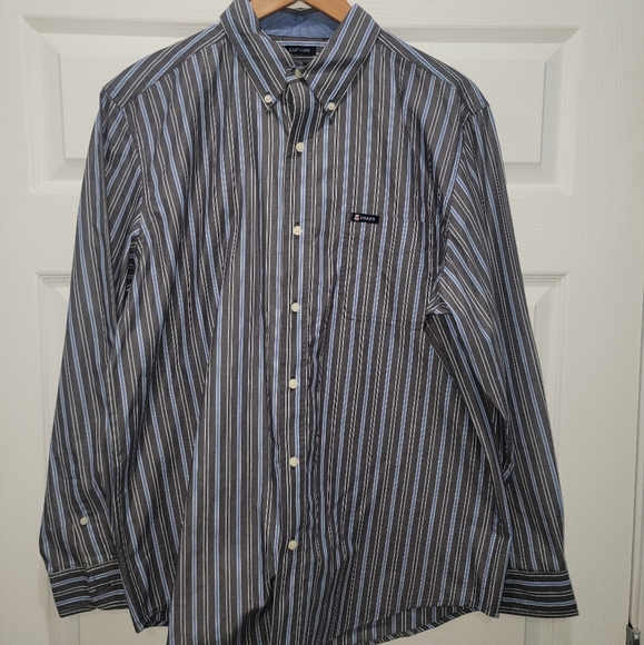 Chaps Casual Blue and White Button Down Shirt - Picture 1 of 4